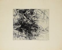 Agathe Sorel (born 1935), "Fumee", black and white etching, signed, dated 1961, numbered 1/50 and