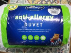 Silentnight Anti Allergy Hollowfibre 7.5 Tog Duvet, Size: Single, RRP £15.99