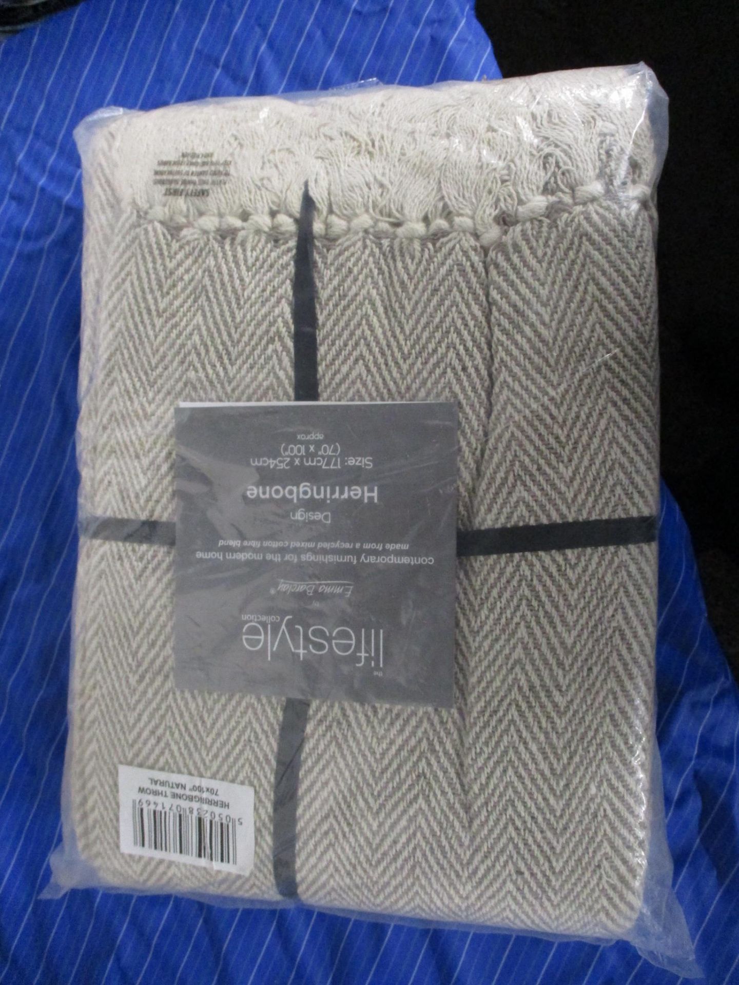 Norden Home Herringbone Recycled Cotton Throw, Size: W178 x L254cm, RRP £19.99 - Image 2 of 2