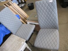 2 grey upholstered chairs