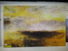 East Urban Home 'Seascape with Storm' by J.M.W. Turner Painting Print on Wrapped Canvas, Size: 66 cm