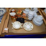 BOX OF VARIOUS CERAMIC ITEMS INCLUDING TWO MINTON BOWLS AND STANDS