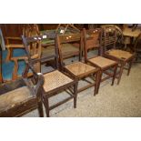 SET OF THREE CANE SEATED BEDROOM CHAIRS