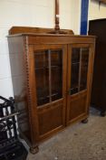 20TH CENTURY OAK BOOKCASE CABINET, 87CM WIDE