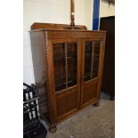 20TH CENTURY OAK BOOKCASE CABINET, 87CM WIDE