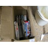 BOX OF MIXED CDS AND DVDS