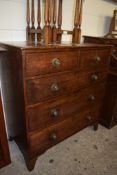 OAK CHEST OF TWO SHORT AND THREE FULL WIDTH DRAWERS, 101CM WIDE