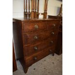 OAK CHEST OF TWO SHORT AND THREE FULL WIDTH DRAWERS, 101CM WIDE