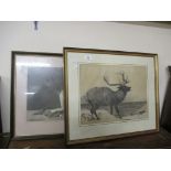 MARGARET HARRISON SIGNED CHARCOAL SKETCH DATED 1918, A FURTHER STILL LIFE PRINT