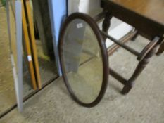 EDWARDIAN OVAL WALL MIRROR, 69CM WIDE