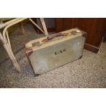 VINTAGE SUITCASE INITIALLED “LAS”, 67CM WIDE