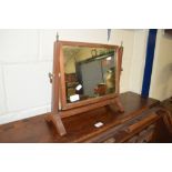 MAHOGANY SWING MIRROR, 43CM WIDE