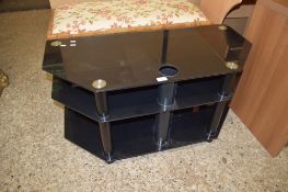 GLAZED THREE-TIER TV STAND, 1M WIDE