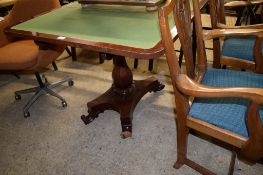 19TH CENTURY MAHOGANY FOLD-TOP CARD TABLE, 89CM WIDE