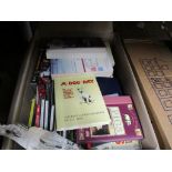 BOX OF MIXED BOOKS AND CDS INCLUDING BOOK OF PICTURES BY CECIL ALDIN