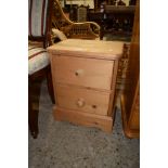 PINE TWO-DRAWER BEDSIDE CABINET