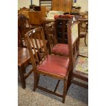 PAIR OF EARLY 20TH CENTURY OAK SLAT BACK DINING CHAIRS