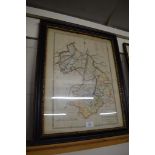 ANTIQUE PARTIALLY HAND COLOURED MAP OF CAMBRIDGESHIRE