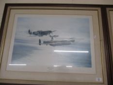 PRINT OF THE MEMORIAL FLIGHT BY ROBERT TAYLOR WITH VARIOUS SIGNATURES