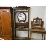 EDWARDIAN MAHOGANY MIRROR BACK HALL STAND, 1M WIDE