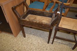 EDWARDIAN PIANO STOOL (A/F), 54CM WIDE