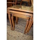 NEST OF THREE REPRODUCTION TABLES, LARGEST 52CM WIDE