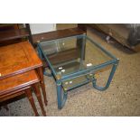 MODERN GLASS TWO-TIER OCCASIONAL TABLE, 54CM WIDE