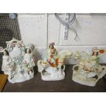 3 STAFFORDSHIRE FLAT BACK FIGURES