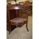 MAHOGANY TWO-TIER CORNER WASH STAND, 59CM WIDE