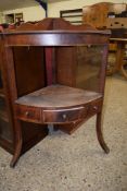 MAHOGANY TWO-TIER CORNER WASH STAND, 59CM WIDE