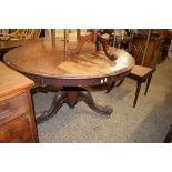 19TH CENTURY MAHOGANY CIRCULAR DINING TABLE, 124CM DIAM