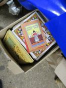 BOX OF MIXED BOOKS, EARLY 20TH CENTURY MAGAZINES INCLUDING A FOR APPLE PIE BY KATE GREENAWAY