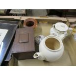POTTERY AND WOODEN ITEMS