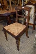 REGENCY MAHOGANY BAR BACK DINING CHAIR WITH CANE SEAT