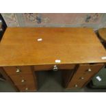 PINE TWIN PEDESTAL DESK, 101CM WIDE