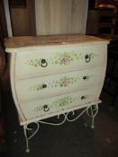MODERN PAINTED BEDSIDE CHEST, 56CM WIDE