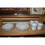 QUANTITY OF CHINA TEA WARES, FOUR CUPS, SAUCERS AND SIDE PLATES