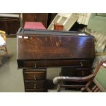 VINTAGE OAK TWIN PEDESTAL DESK, 108CM WIDE