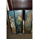 THREE PRINTS IN BLACK WOODEN FRAMES “POMPEAN BEAUTY”