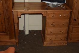 MODERN PINE SINGLE PEDESTAL DESK, 106CM WIDE