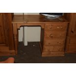 MODERN PINE SINGLE PEDESTAL DESK, 106CM WIDE