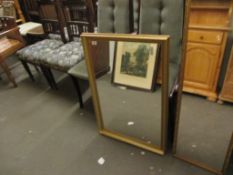 MODERN GILT FRAMED WALL MIRROR, 58CM WIDE