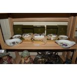 GROUP OF ROYAL WORCESTER WARES INCLUDING PIN DISHES AND BOXES IN THE ARDEN PATTERN