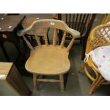 PINE EFFECT SPINDLE BACK KITCHEN CHAIR