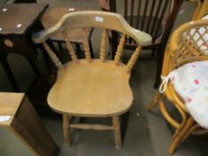 PINE EFFECT SPINDLE BACK KITCHEN CHAIR