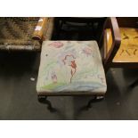 WOOL UPHOLSTERED DRESSING TABLE STOOL, 44CM WIDE