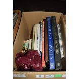 BOX OF MIXED BOOKS INCLUDING ATLASES AND ORDNANCE SURVEY MAPS