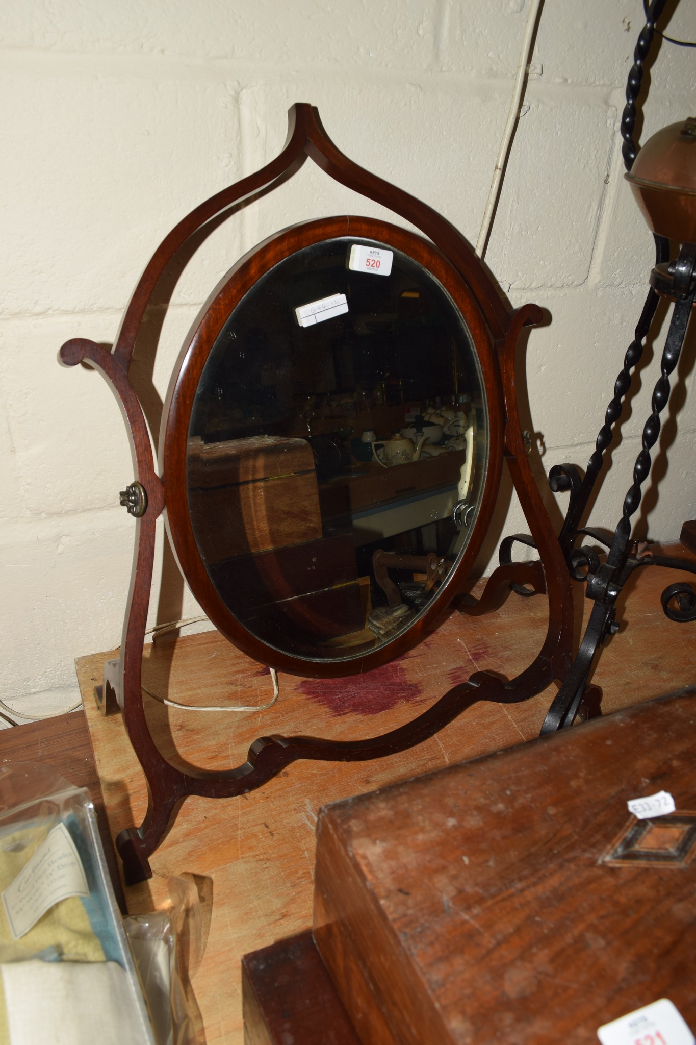 DRESSING TABLE MIRROR IN ART NOUVEAU STYLE FRAME