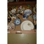 BOX CONTAINING MAINLY CERAMIC ITEMS INCLUDING QUANTITY OF CONTINENTAL PORCELAIN BIRDS MADE BY GOEBEL