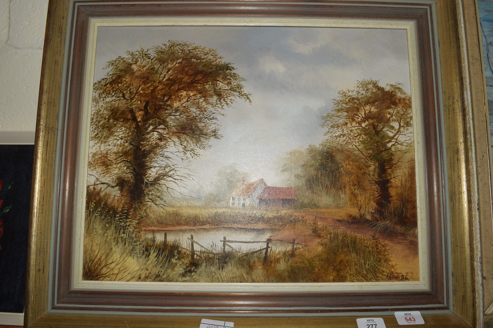 MODERN PICTURE OF A RURAL SCENE IN GILT FRAME
